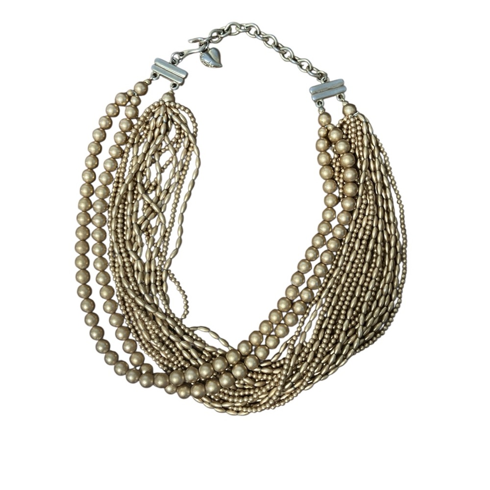 Carolee Beaded Gold Color Necklace, Bold Statement Costume Jewelry